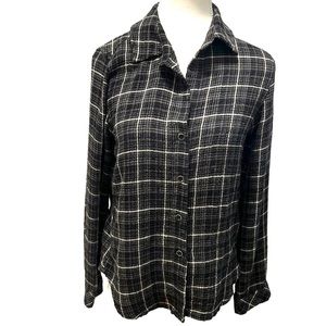 Anthropologie Cloth & Stone grey plaid size S button down shirt